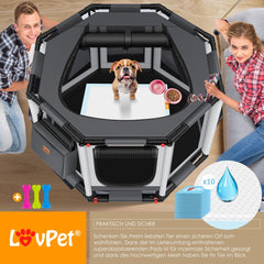 Puppyren - Hondenren- Dierenren - 62x112x112 cm - Grijs - LOVPET®
