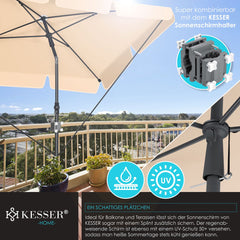KESSER® Parasol - 200x125 - Verstelbaar - Vierkant - Beige