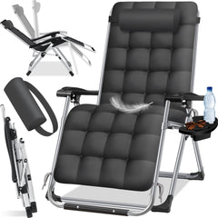 Tuinstoel - Ligstoel - Verstelbaar - Opvouwbaar - Antraciet - KESSER®