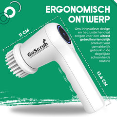Elektrische Schoonmaakborstel – Elektrische Schrobber - Schrobborstel – Wit - Mini - GoScrub® •