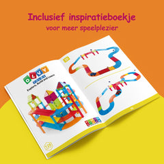 Magnetic Tiles Racebaan - 126 Stuks - Magnetisch Speelgoed - Magnetische Tegels - Educatief & Constructie - Auto's - Montessori - Bouwstenen - Bouwblokken - Voor 3, 4, 5, 6, 7, 8, 9 Jaar - Bouw je Magna Wereld - Kinderen - Olvy