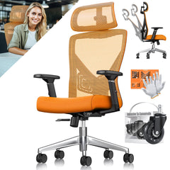 KESSER® Ergonomische Bureaustoel - Gamestoel - Office Chair - Oranje