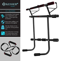 KESSER® Pull up bar - Optrekstang - Zonder schroeven - Rood