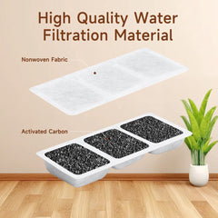 Nobleza Waterfilters voor 4L RVS Drinkfontein - Inclusief 5 Koolstoffilters en 10 Sponsfilters
