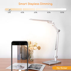 Bureaulamp - Tafellamp - Tafellamp slaapkamer - Zilver - Aigostar