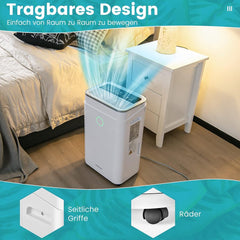 COSTWAY 25L/dag luchtontvochtiger, 3 modi, kamergrootte ca. 30 m², elektrische ontvochtiger met 6,5 l watertank, 24-uurs timer, 2 snelheden, slaapmodus ≤ 42 dB