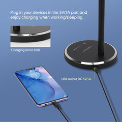 Bureaulamp - Tafellamp - Tafellamp slaapkamer - Zwart - Aigostar