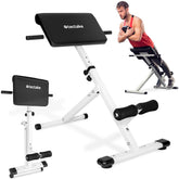 tectake® Rugtrainer en Buiktrainer - Multifunctionele Buikspierbank - 89 x 69 x 88 cm - Opvouwbaar - In Hoogte Verstelbaar - Trainingsbank - Fitnessbank