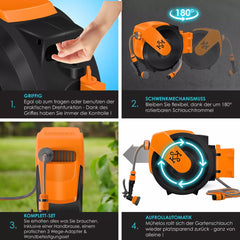 Wandslangenbox - Tuinslanghaspel - Tuinslang met haspel - 15 meter - Zwart