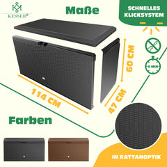 KESSER® Opbergbox 290L - Inklapbaare - Tuinkist - Antraciet •