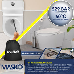 MASKO® Rioolreinigingset - Rioolslang 15 Meter - Universele Afvoerslang - Zwart