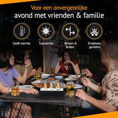 Fiérza Luxe Sfeerhaard XXL - Tafelhaard - 46CM - Incl. Decoratiestenen - Buitenhaard - Binnen & Buiten - Bio-Ethanol Haarden •