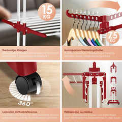 KESSER® Droogrek inklapbaar - Wasrek - Wit / Rood