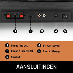 Lenco Platenspeler met Bluetooth - Twee externe Speakers - Auto-stop - LS-300BK - Zwart •