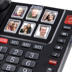 Huistelefoon senioren - Senioren telefoon - Vaste lijn - Zwart - Fysic FX-3930 •