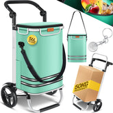KESSER® Boodschappentrolley met koelvak - Boodschappenwagen 56 liter - Steekwagen functie draagkracht tot 50 kg Opvouwbare Boodschappenkar - Mintgroen