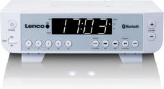 Lenco Keukenradio - FM Radio met Bluetooth - LED scherm en Timer functie - KCR-100WH - Wit •