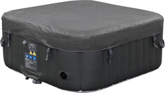 Arebos Opblaasbare Hottub | Binnen- en buitenspabad 2400W | 4 personen | 154x154cm | 100 massagestralen | Met verwarming | 600 liter | Inclusief afdekking | Bubble Spa & Wellness Massage | Antraciet