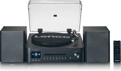 Lenco Platenspeler - Stereoset met DAB en Bluetooth - MC-460BK - Zwart •