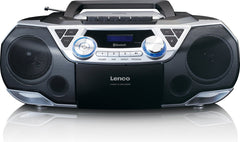 Lenco SCD-120SI - Draagbare radio CD speler met Bluetooth® - Zilver •