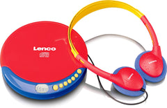 Lenco CD-021KIDS - Draagbare Discman voor Kinderen met Hoofdtelefoon en oplaadbare Batterijen •