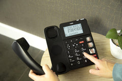 Huistelefoon senioren - Senioren telefoon - Vaste lijn - Zwart - Fysic FX-3960 •