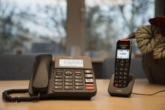 Huistelefoon senioren - Senioren telefoon - Vaste lijn - Zwart - Fysic FX-8025 •