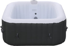 Arebos Opblaasbare Hottub | Binnen- en buitenspabad 2400W | 4 personen | 154x154cm | 100 massagestralen | Met verwarming | 600 liter | Inclusief afdekking | Bubble Spa & Wellness Massage | Antraciet