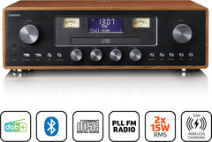 LENCO DAR-081WD - DAB+/FM radio met CD-speler, USB, Bluetooth® en draadloos oplaadpunt - Hout/Zwart