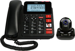 Huistelefoon senioren - Senioren telefoon - Vaste lijn - Zwart - Fysic FX-3960 •