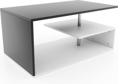 Miadomodo - Salontafel - Donker Grijs / Wit - 90x50cm - Met opbergruimte