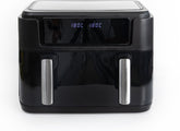 Gastronoma Airfryer - Heteluchtfriteuse 10L - 10 programma's - 2 Dual zones afzonderlijk bakken - PFAS vrij - Incl. accessoires - 18290008 - Zwart •