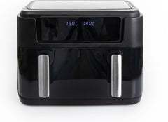 Gastronoma Airfryer - Heteluchtfriteuse 10L - 10 programma's - 2 Dual zones afzonderlijk bakken - PFAS vrij - Incl. accessoires - 18290008 - Zwart •