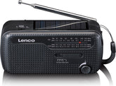 Lenco Noodradio - Draagbare opwindbare Radio - Zaklamp en Powerbank - MCR-112BK - Zwart