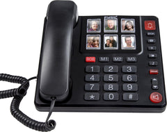 Huistelefoon senioren - Senioren telefoon - Vaste lijn - Zwart - Fysic FX-3930 •