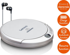 Lenco CD-201SI Discman - Draagbare CD-MP3 Speler met Anti-Shock bescherming - Zilver •
