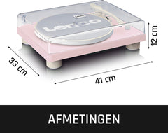 Lenco Platenspeler - Ingebouwde Speakers - Auto-stop - USB encoding - LS-50PK - Roze •