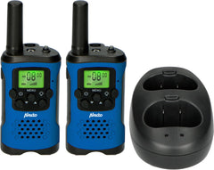 Alecto FR175BW - Walkie Talkie voor kinderen en volwassenen - Set van 2 stuks - Bereik tot 7 km - Blauw-Zwart •