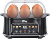 Eierkoker - LCD-Display - Met Timer - 6 Eieren - Elektrisch - Incl. Maatbeker - Vaatwasserbestendig - Olvy