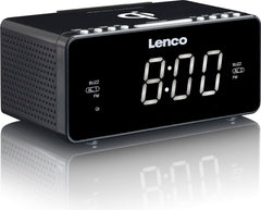 Wekkerradio - Digitale wekker - Alarmklok - Zwart - Lenco •