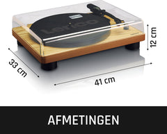 Lenco Platenspeler - Ingebouwde Speakers - Auto-stop - USB encoding - LS-50WD - Hout •