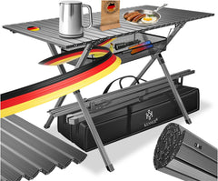 KESSER® Campingtafel Opvouwbaar - Verstelbaar - 145x70 cm - Antraciet