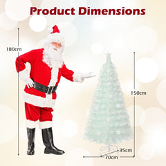 Kerstboom met verlichting - Kunstkerstboom - 150 cm - Met standaard - COSTWAY