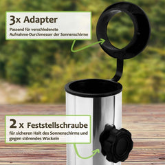 Parasolvoet - Parasolstandaard - Graniet - 30 kg - Grijs - Anaterra