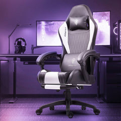 Ergonomische Bureaustoel - Office Chair - Gamestoel - Volwassenen - Zwart/Wit- Dowinx