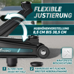 Autokrik - Garagekrik - Hydraulische krik - 2,5 Ton - Zwart - TRESKO