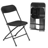 Klapstoelen - Vouwstoelen - Set van 4 - Eettafelstoelen - Zwart - AUTOFOREVER