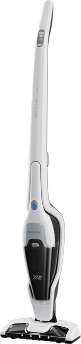 2 in 1 hand- en steelstofzuiger, zakloos - Met afneembare handstofzuiger - Accuduur: 26/34 min. - Snelheden: 2 - Meegeleverde accessoires: 2 in 1 voegenopzetstuk, borstelopzetstuk, netadapter, laadstation