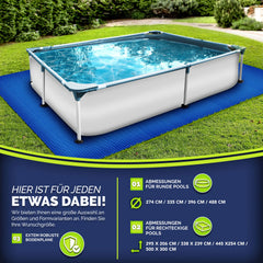 tillvex® Premium Grondzeil voor zwembad, 274 x 274 cm, vierkant, voor zwembaden tot Ø 244 cm, voor zwembaden en zwembaden, uv-stabiele en scheurvaste zwembadonderlegger, grondbeschermingsmat