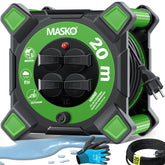 Kabelhaspel 20m - Verlengkabel - IP44 - Groen - Masko®